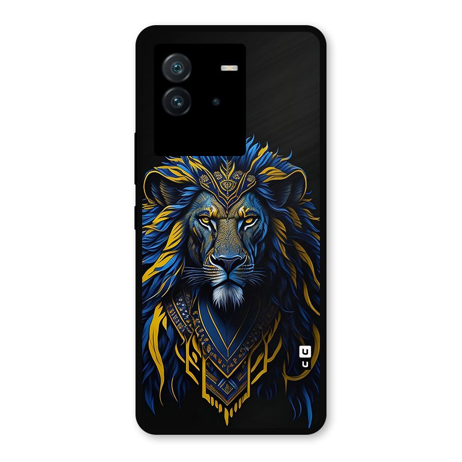 Premium Lion Abstract Portrait Art Metal Back Case for iQOO Neo 6 5G