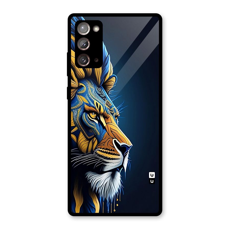 Premium Lion Abstract Side Art Glass Back Case for Galaxy Note 20