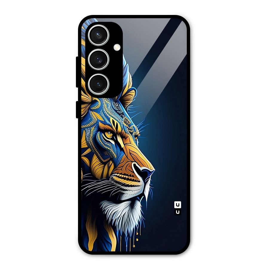Premium Lion Abstract Side Art Glass Back Case for Galaxy S23 FE