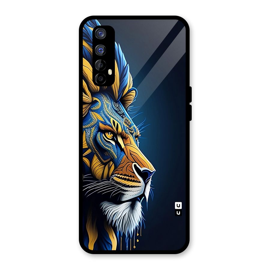 Premium Lion Abstract Side Art Glass Back Case for Realme Narzo 20 Pro