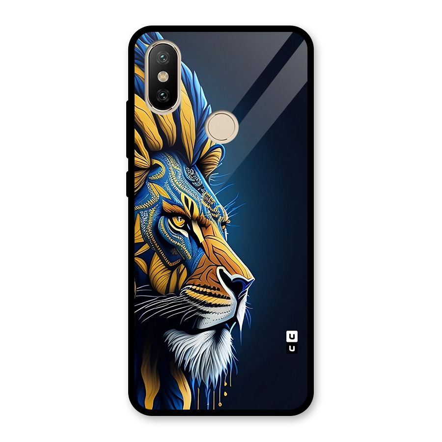 Premium Lion Abstract Side Art Glass Back Case for Redmi A2