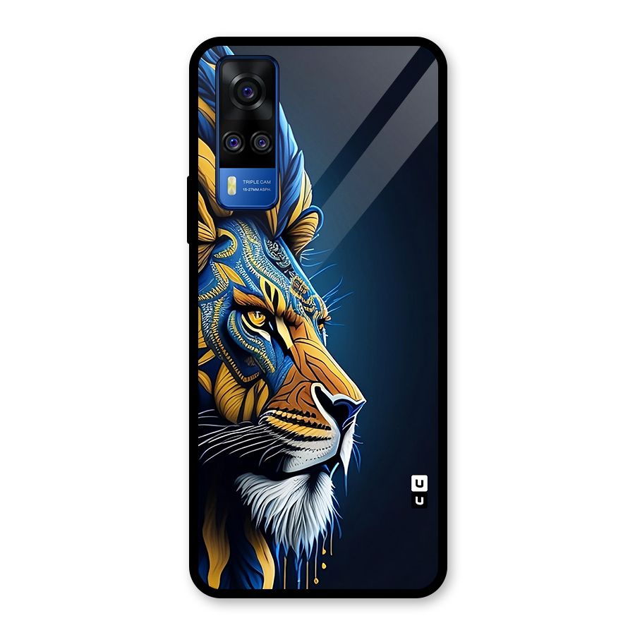 Premium Lion Abstract Side Art Glass Back Case for Vivo Y31