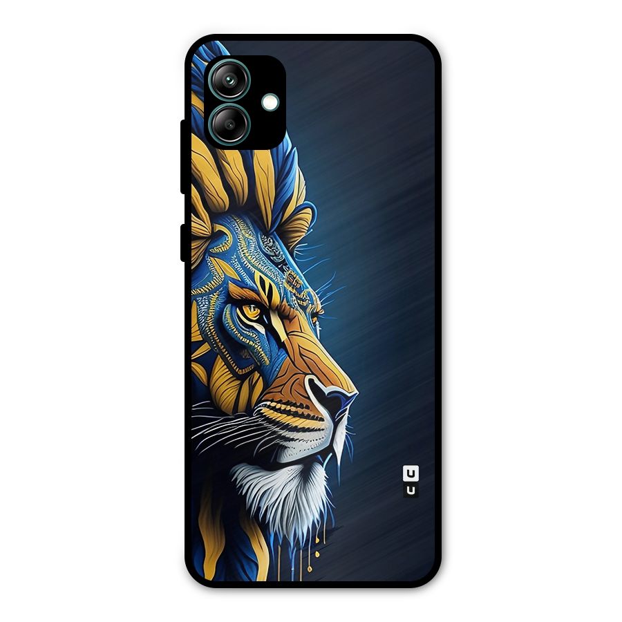 Premium Lion Abstract Side Art Metal Back Case for Galaxy A04
