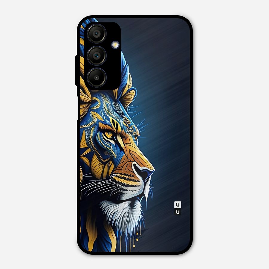 Premium Lion Abstract Side Art Metal Back Case for Galaxy A15 5G