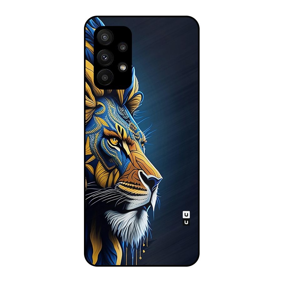 Premium Lion Abstract Side Art Metal Back Case for Galaxy A23