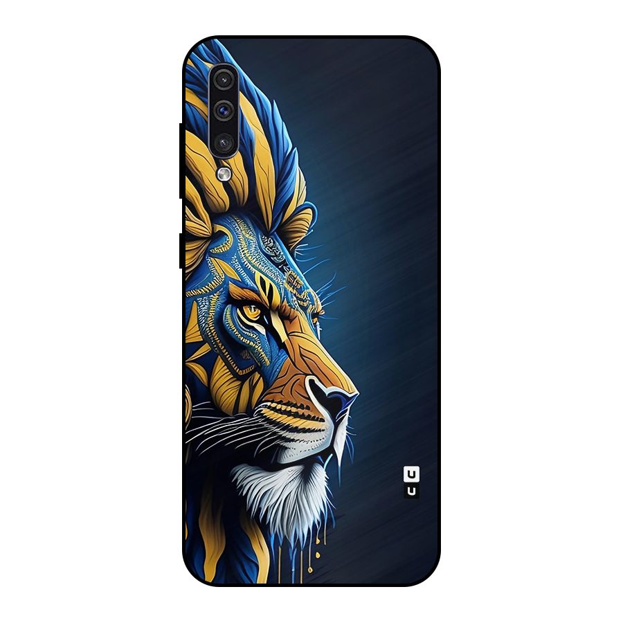 Premium Lion Abstract Side Art Metal Back Case for Galaxy A50