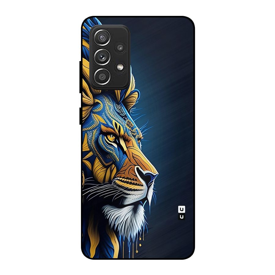 Premium Lion Abstract Side Art Metal Back Case for Galaxy A52s 5G