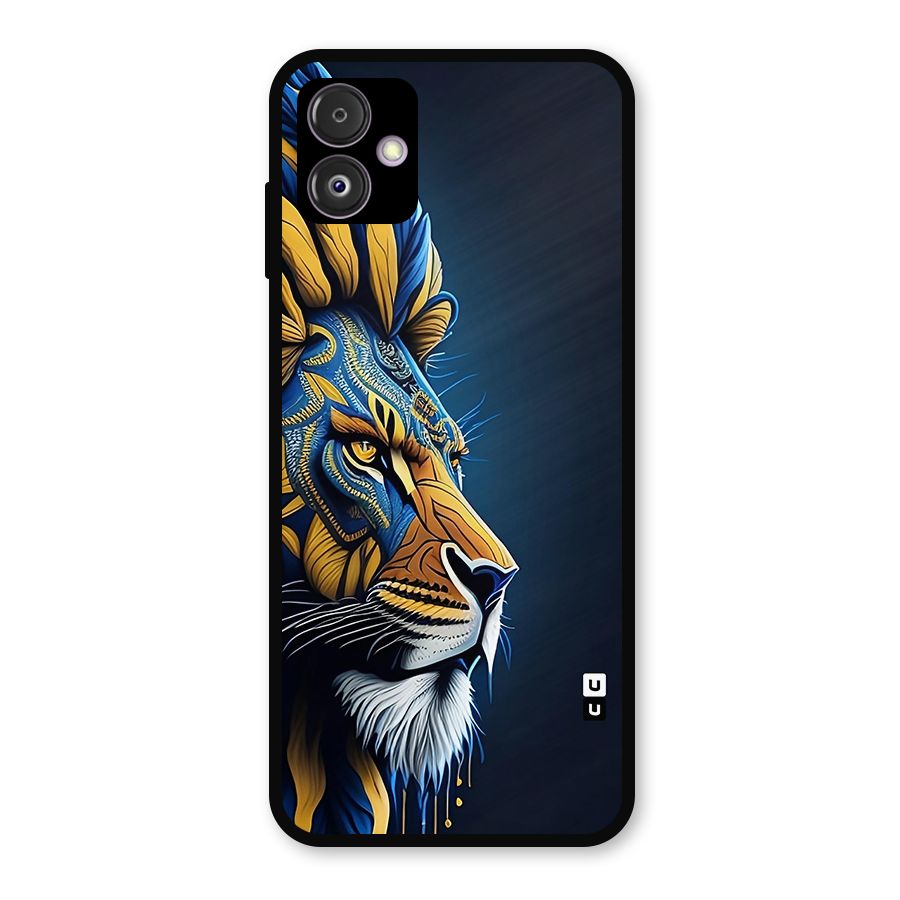 Premium Lion Abstract Side Art Metal Back Case for Galaxy F14