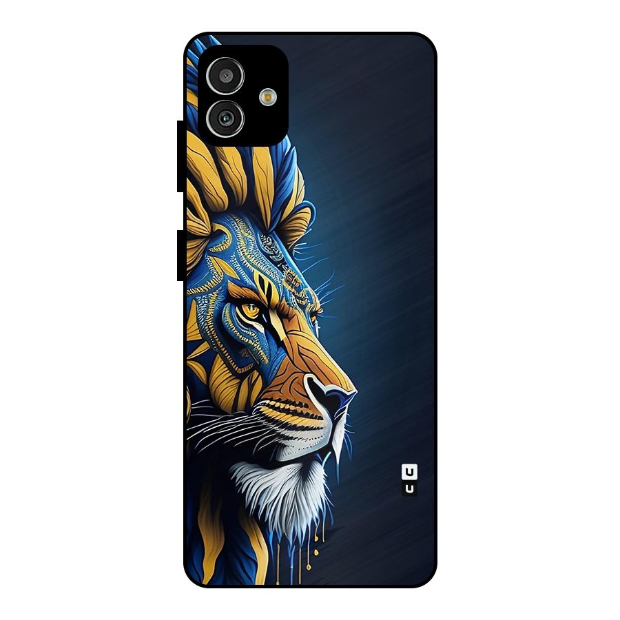 Premium Lion Abstract Side Art Metal Back Case for Galaxy M13 5G
