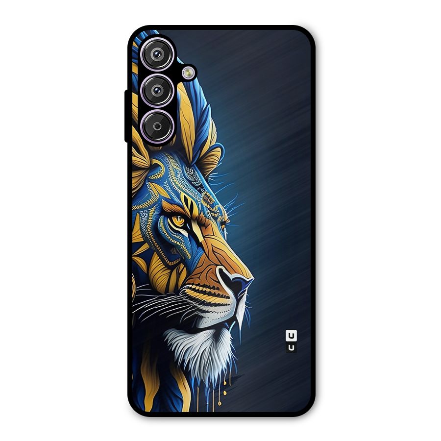 Premium Lion Abstract Side Art Metal Back Case for Galaxy M15