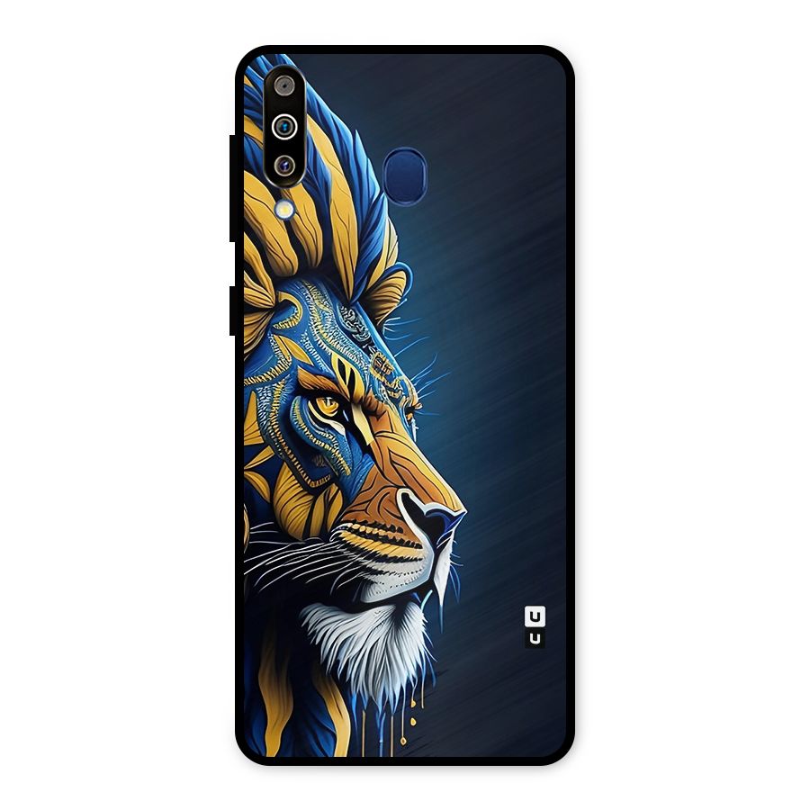 Premium Lion Abstract Side Art Metal Back Case for Galaxy M30