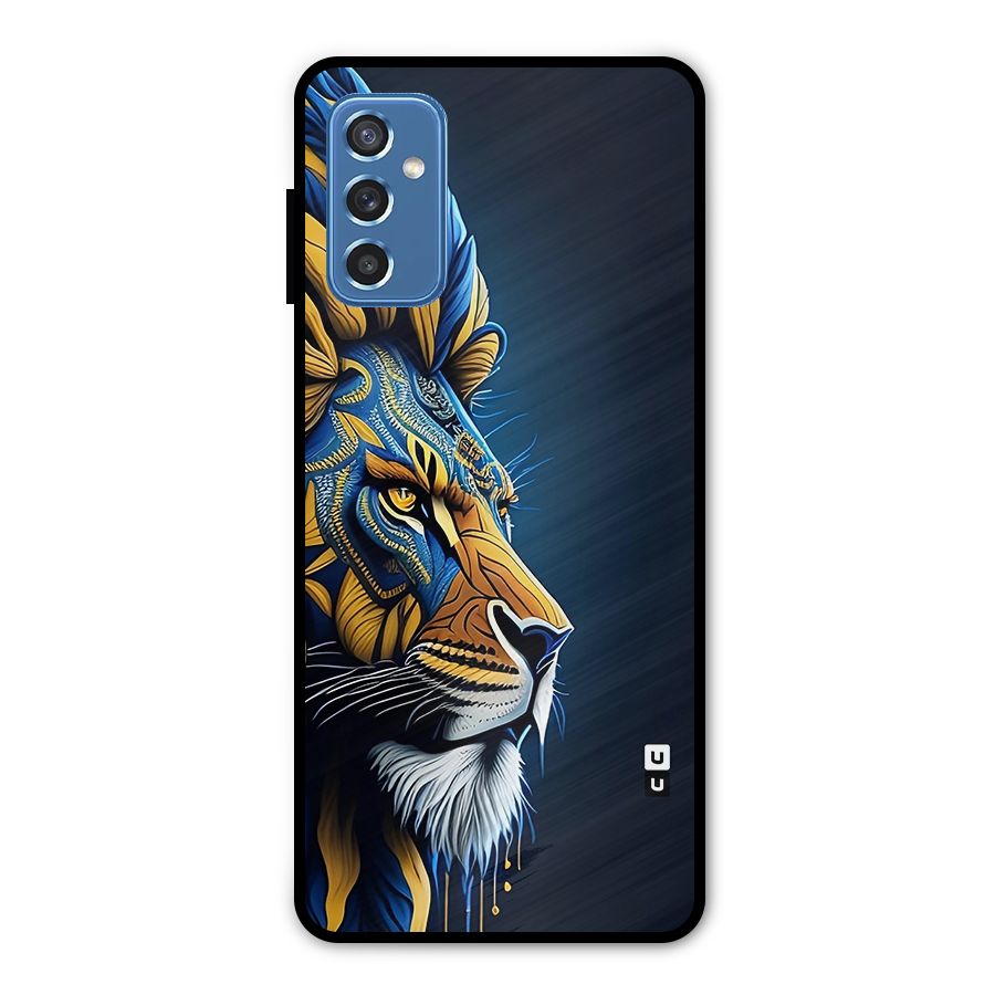 Premium Lion Abstract Side Art Metal Back Case for Galaxy M52 5G