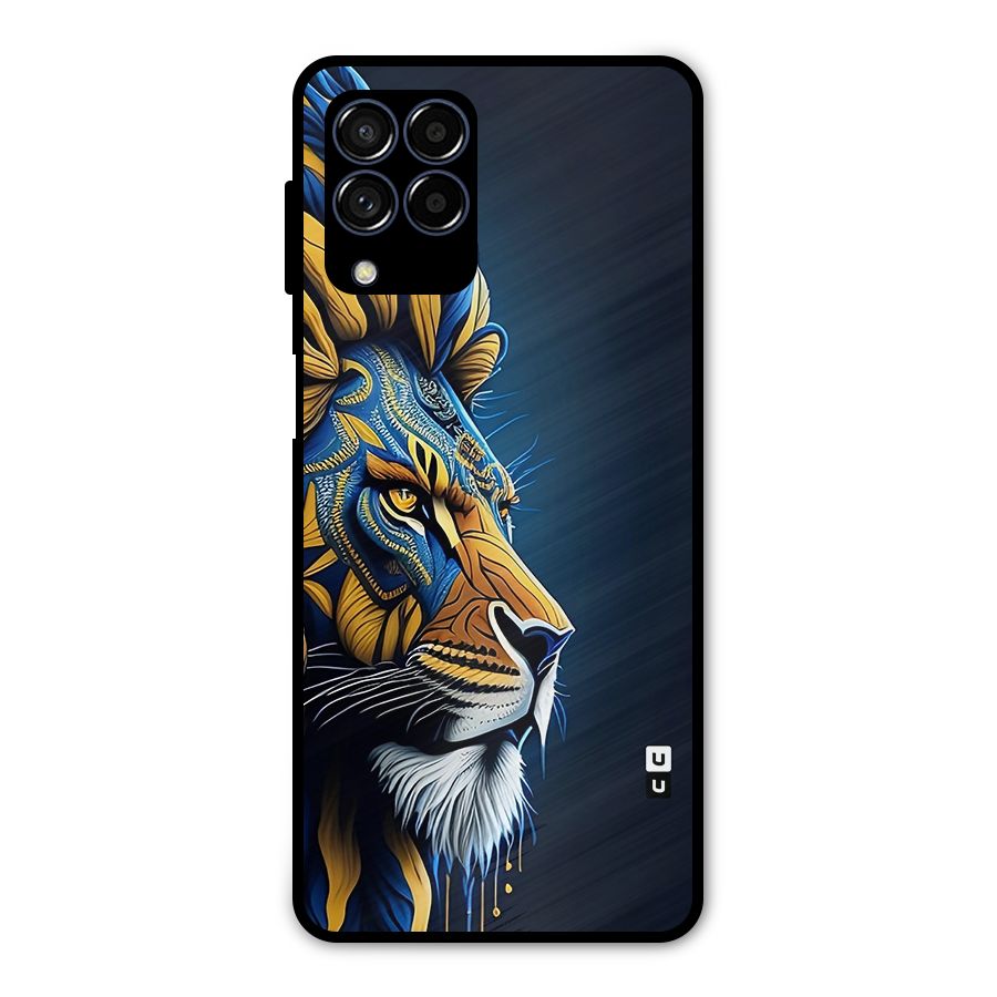 Premium Lion Abstract Side Art Metal Back Case for Galaxy M53 5G