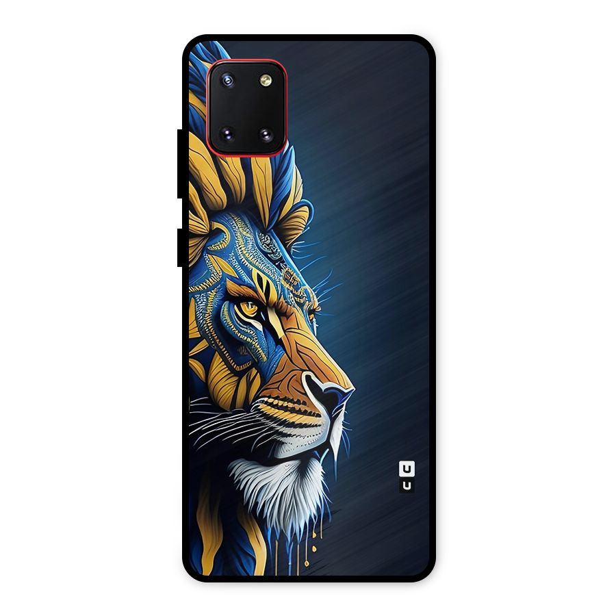 Premium Lion Abstract Side Art Metal Back Case for Galaxy Note 10 Lite