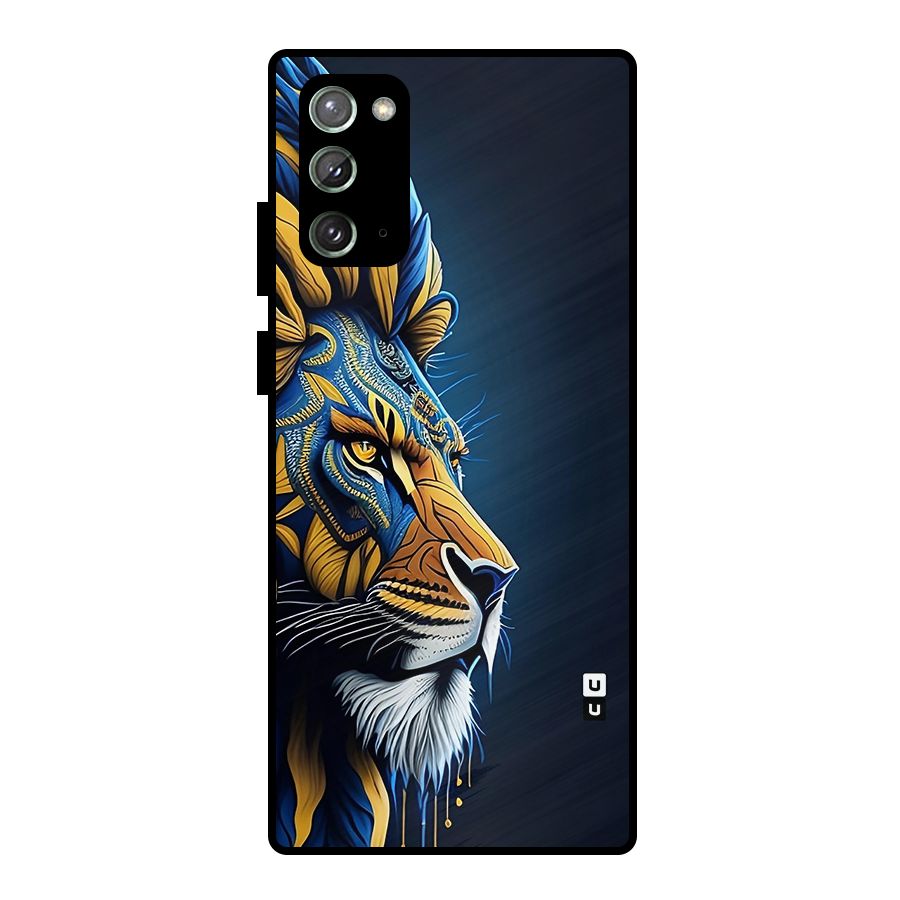 Premium Lion Abstract Side Art Metal Back Case for Galaxy Note 20