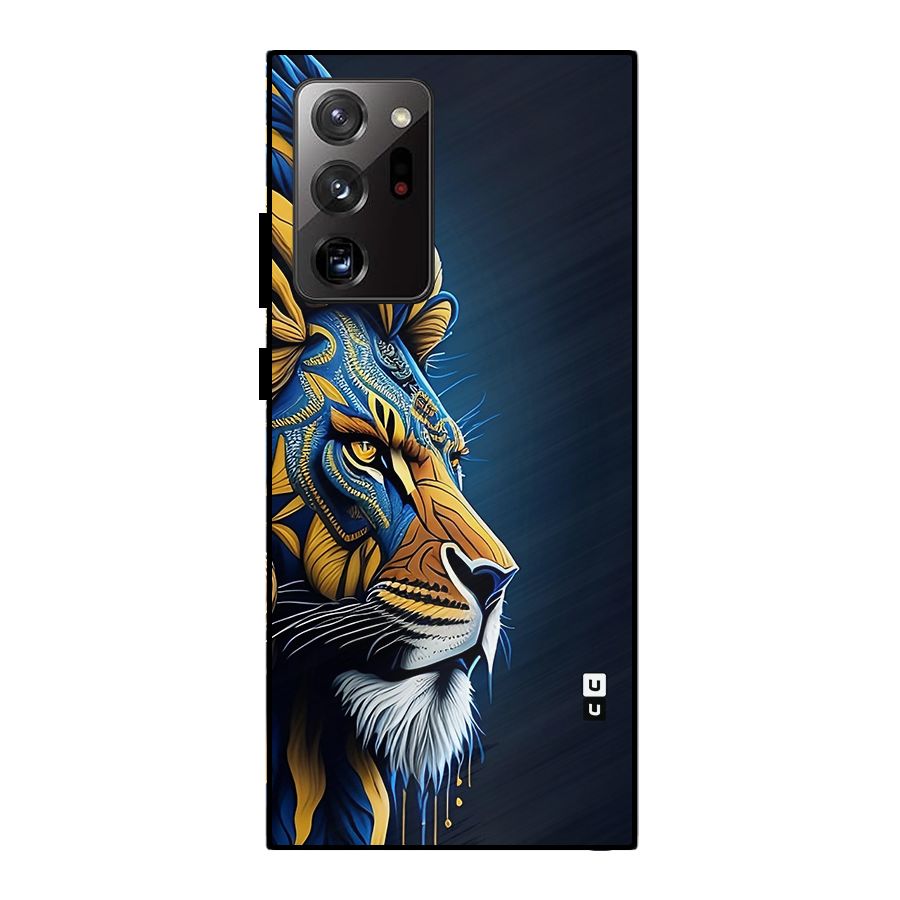 Premium Lion Abstract Side Art Metal Back Case for Galaxy Note 20 Ultra