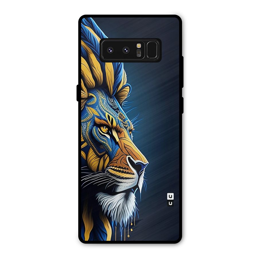 Premium Lion Abstract Side Art Metal Back Case for Galaxy Note 8