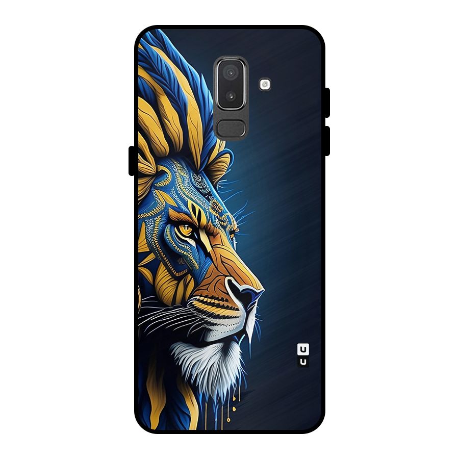 Premium Lion Abstract Side Art Metal Back Case for Galaxy On8 (2018)