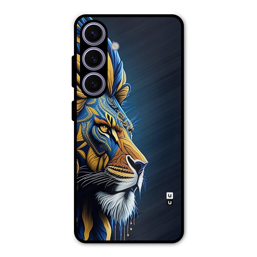 Premium Lion Abstract Side Art Metal Back Case for Galaxy S24