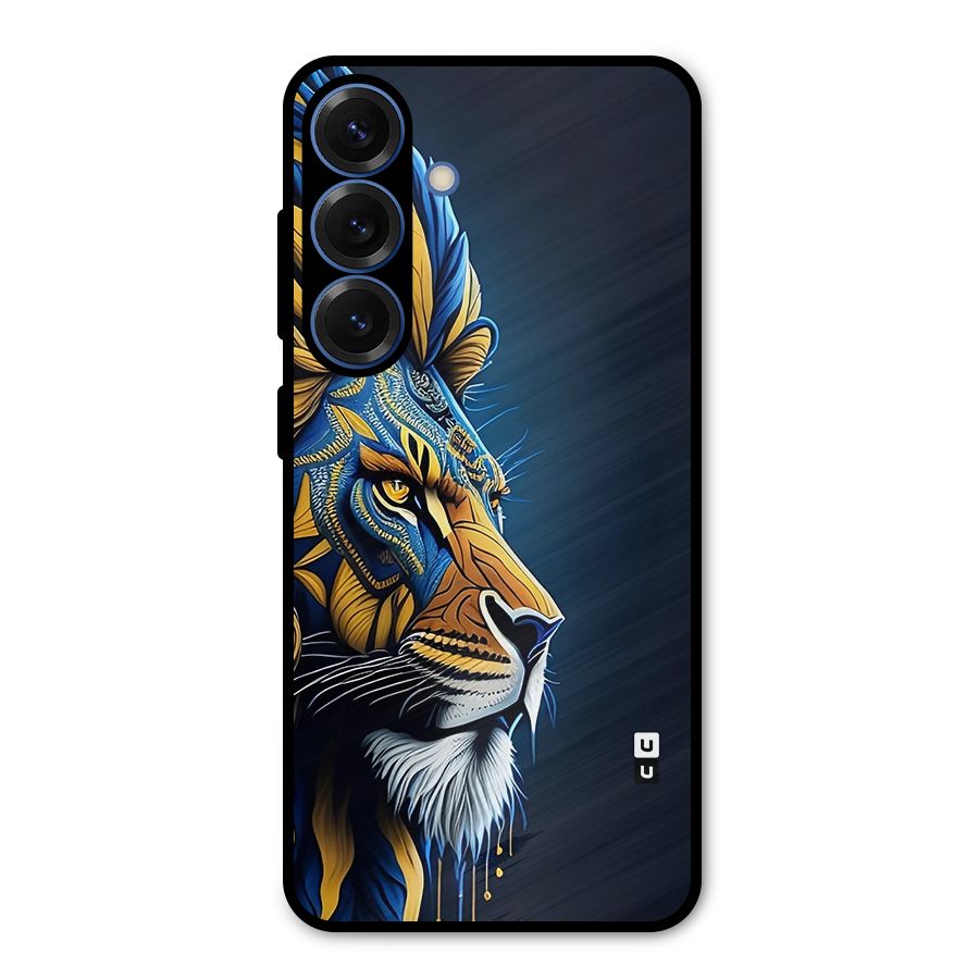 Premium Lion Abstract Side Art Metal Back Case for Galaxy S25