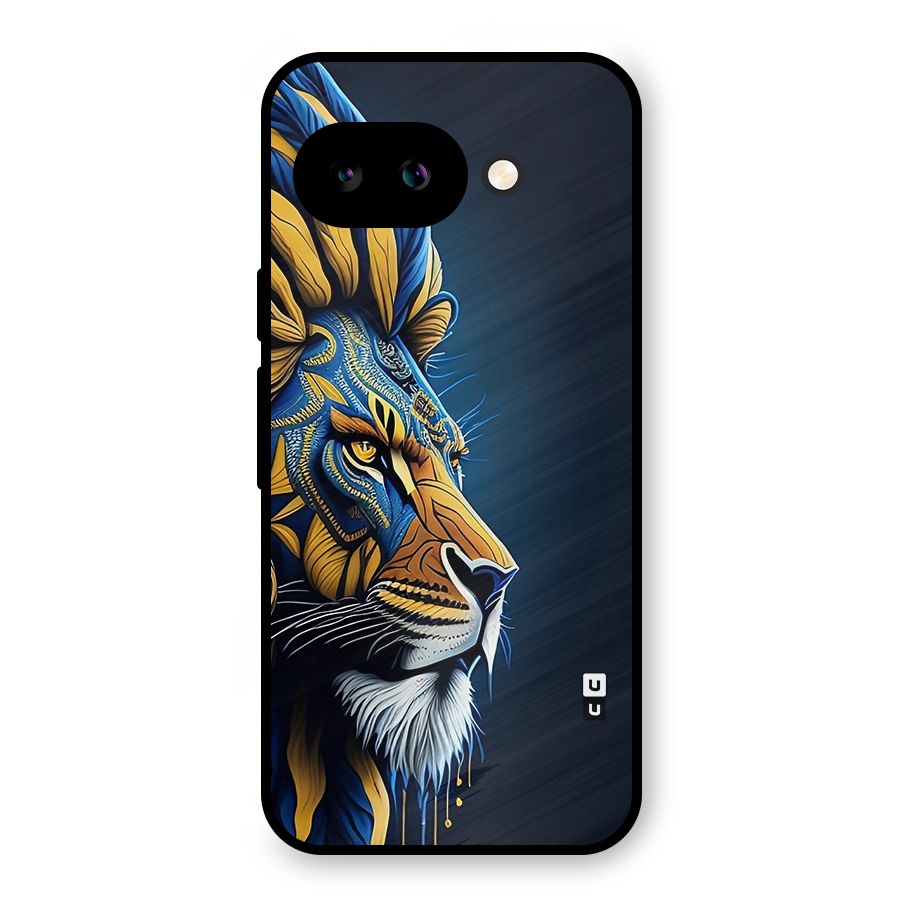 Premium Lion Abstract Side Art Metal Back Case for Google Pixel 9a