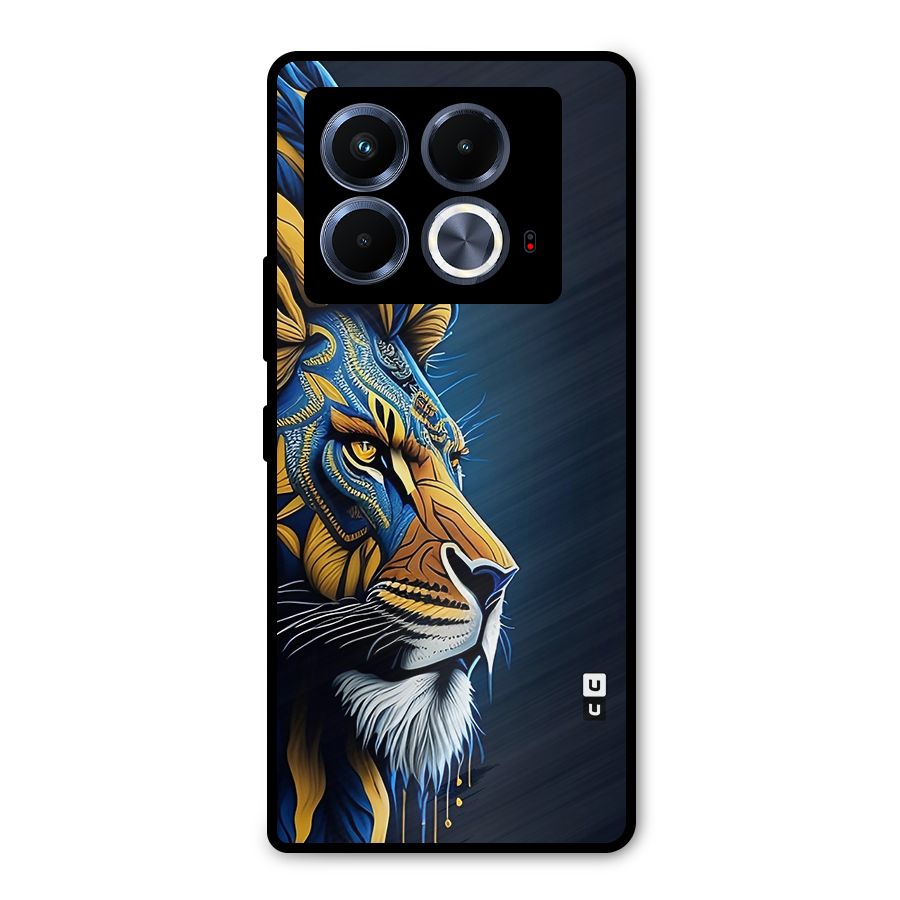 Premium Lion Abstract Side Art Metal Back Case for Infinix Note 40 5G