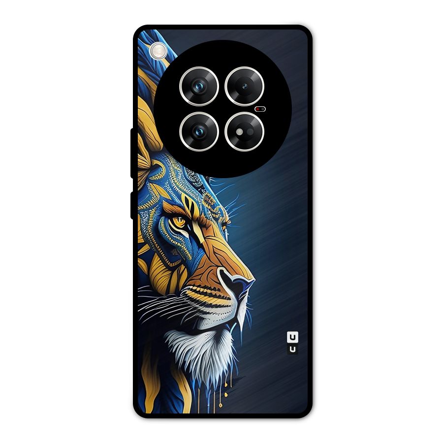 Premium Lion Abstract Side Art Metal Back Case for Infinix Zero 40 5G