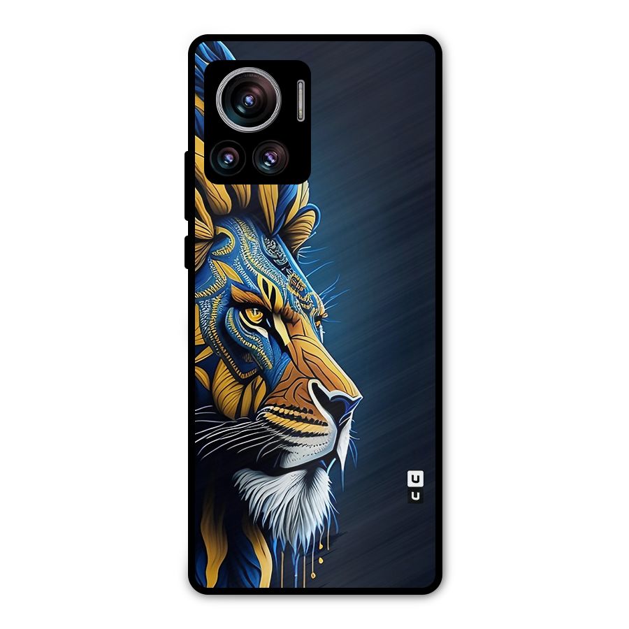 Premium Lion Abstract Side Art Metal Back Case for Motorola Edge 30 Ultra