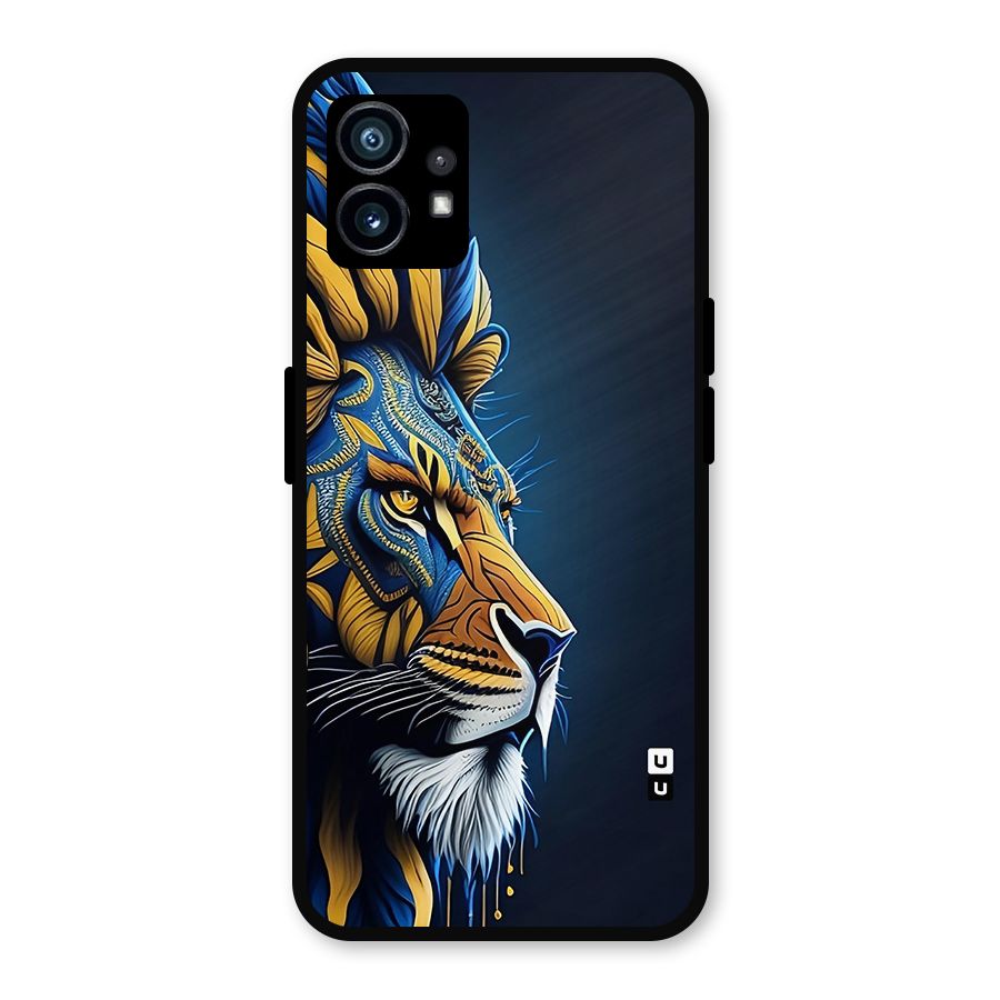 Premium Lion Abstract Side Art Metal Back Case for Nothing Phone 1
