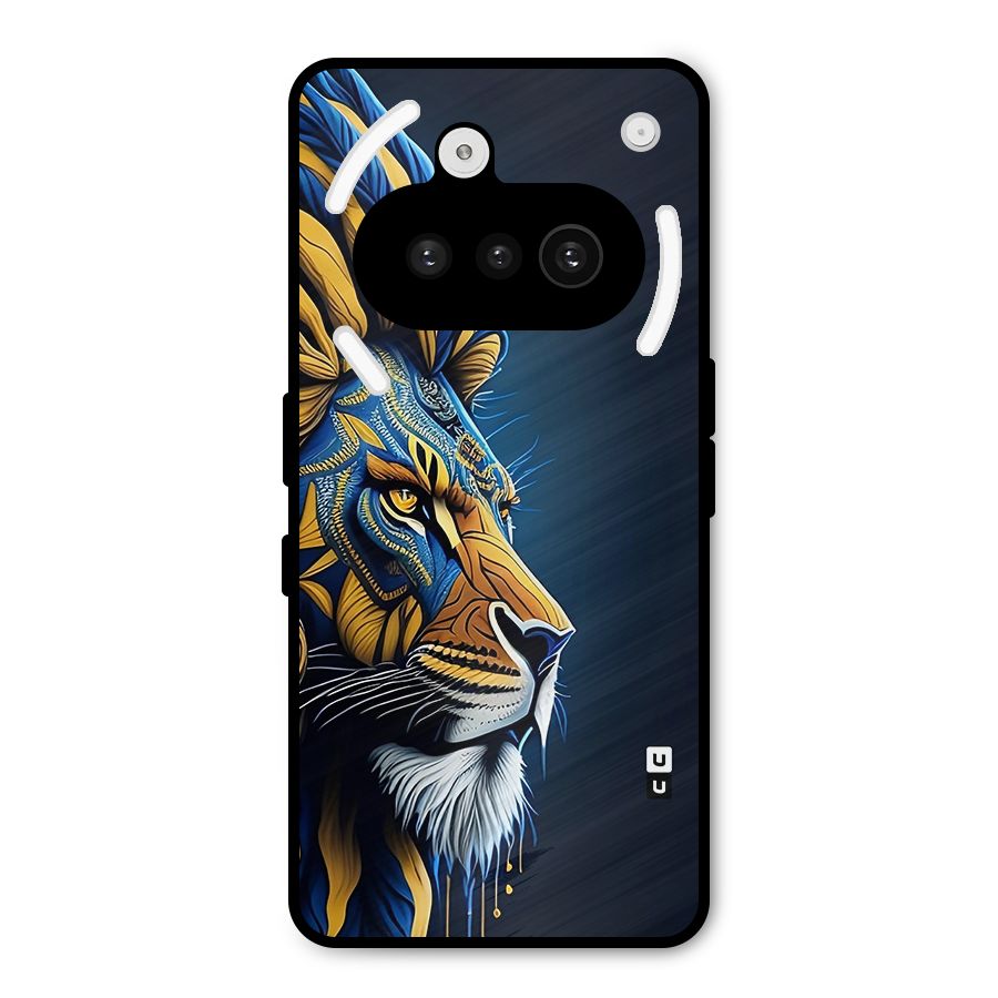 Premium Lion Abstract Side Art Metal Back Case for Nothing Phone 3a