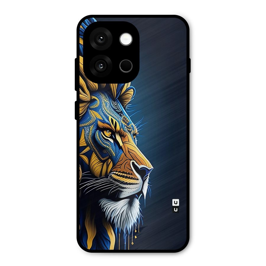Premium Lion Abstract Side Art Metal Back Case for OnePlus 13s