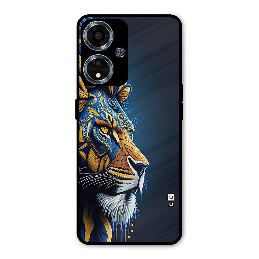 Premium Lion Abstract Side Art Metal Back Case for Oppo A59