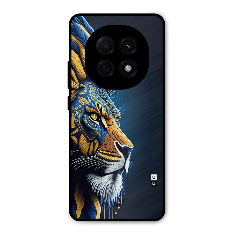 Premium Lion Abstract Side Art Metal Back Case for Oppo F29 Pro
