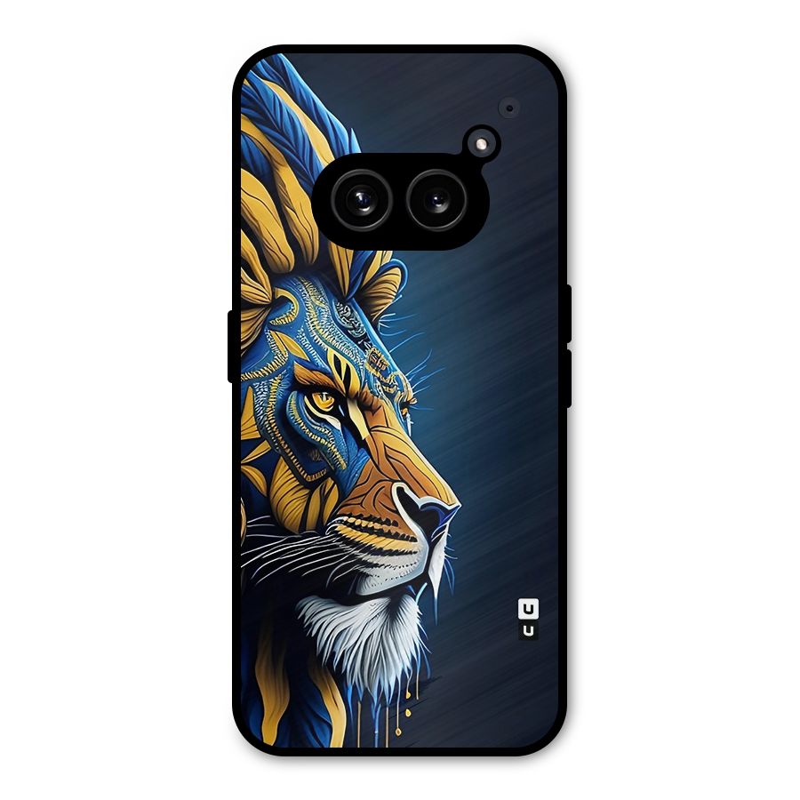 Premium Lion Abstract Side Art Metal Back Case for Nothing Phone 2a