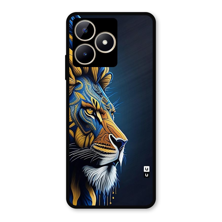 Premium Lion Abstract Side Art Metal Back Case for Realme C53
