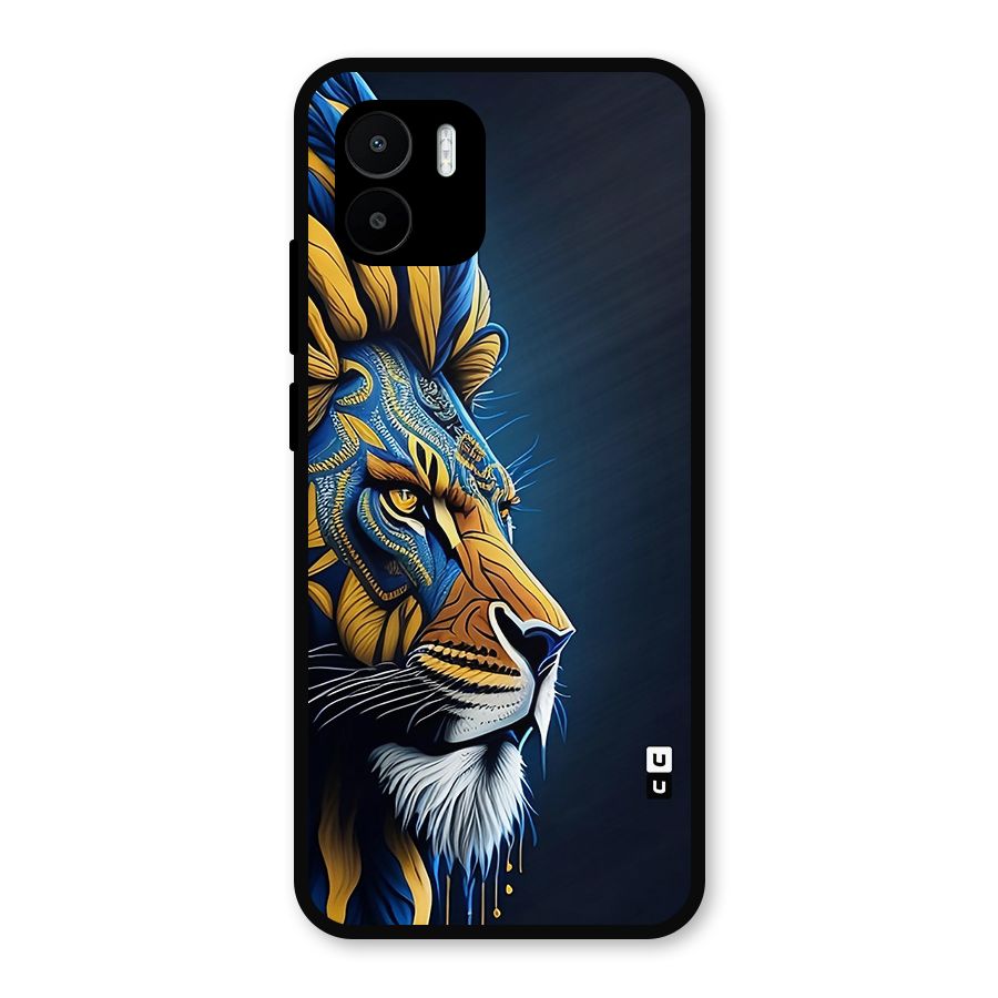 Premium Lion Abstract Side Art Metal Back Case for Redmi A1