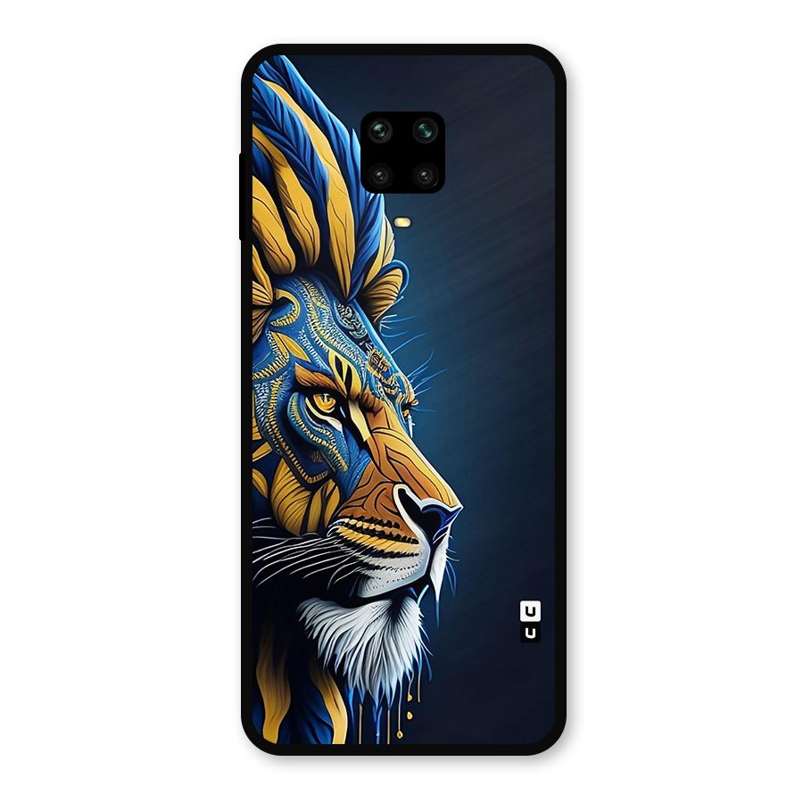 Premium Lion Abstract Side Art Metal Back Case for Redmi Note 10 Lite