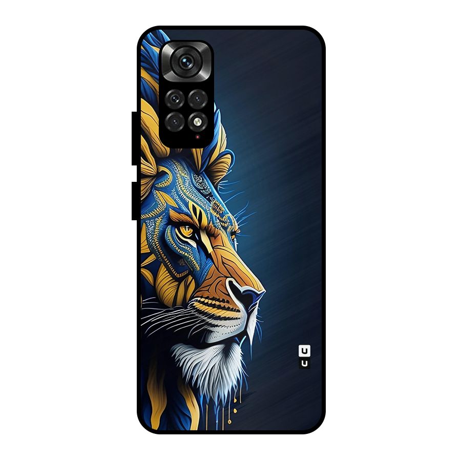 Premium Lion Abstract Side Art Metal Back Case for Redmi Note 11 Pro Plus 5G