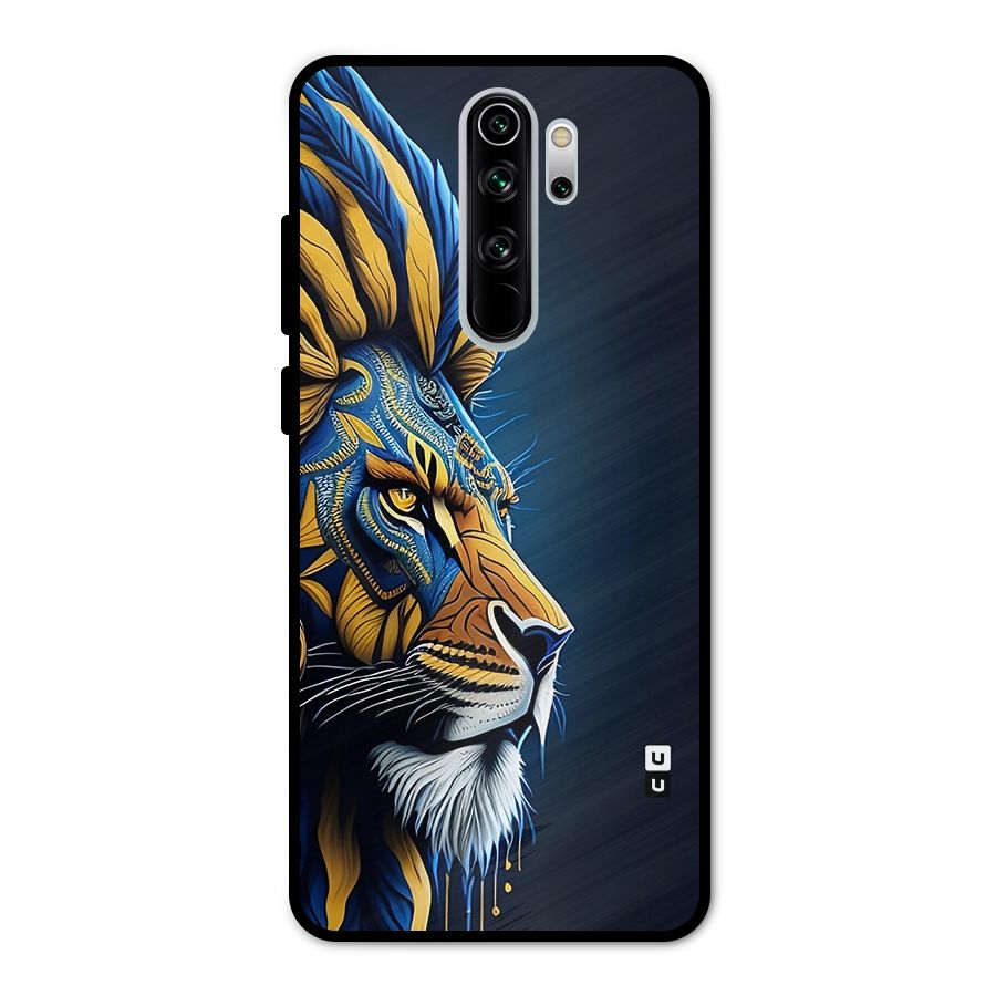 Premium Lion Abstract Side Art Metal Back Case for Redmi Note 8 Pro