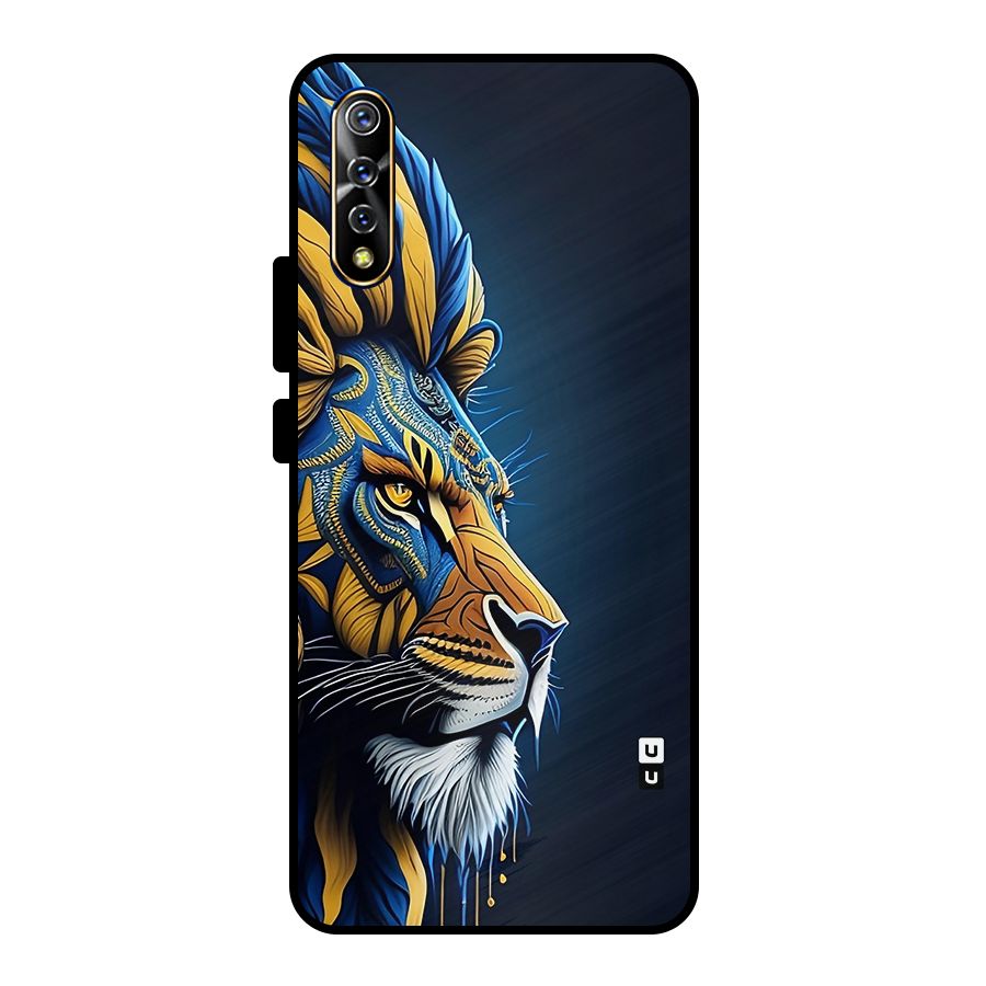 Premium Lion Abstract Side Art Metal Back Case for Vivo S1