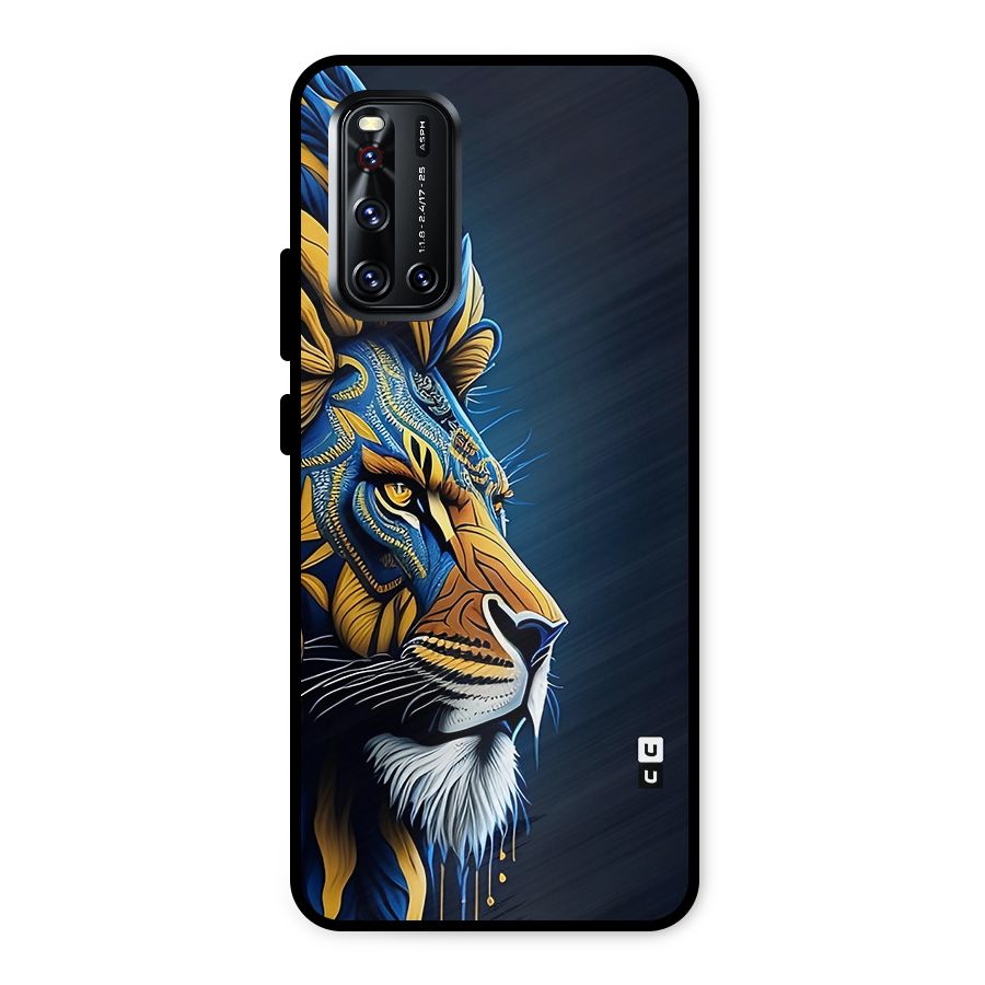 Premium Lion Abstract Side Art Metal Back Case for Vivo V19