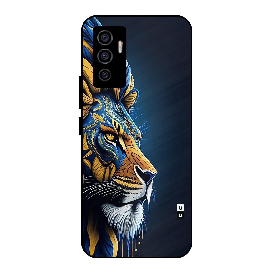 Premium Lion Abstract Side Art Metal Back Case for Vivo V23e