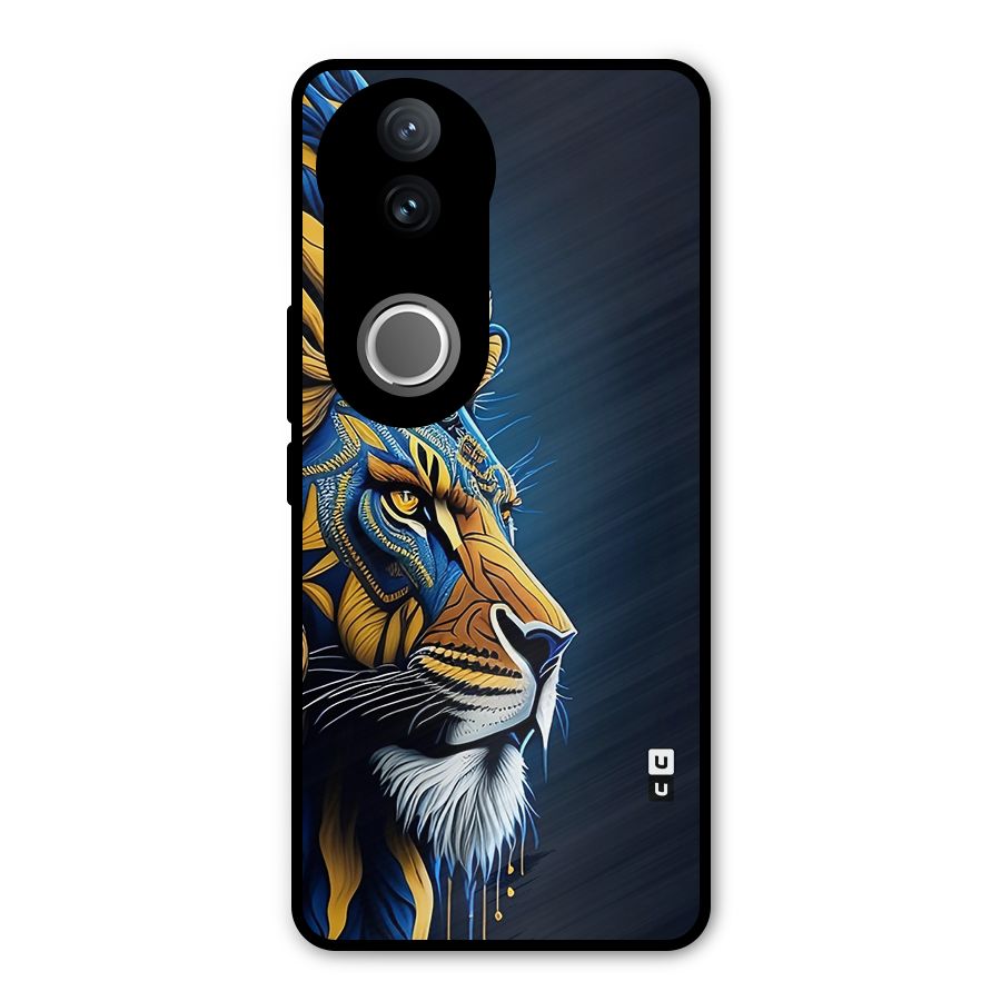 Premium Lion Abstract Side Art Metal Back Case for Vivo V50e