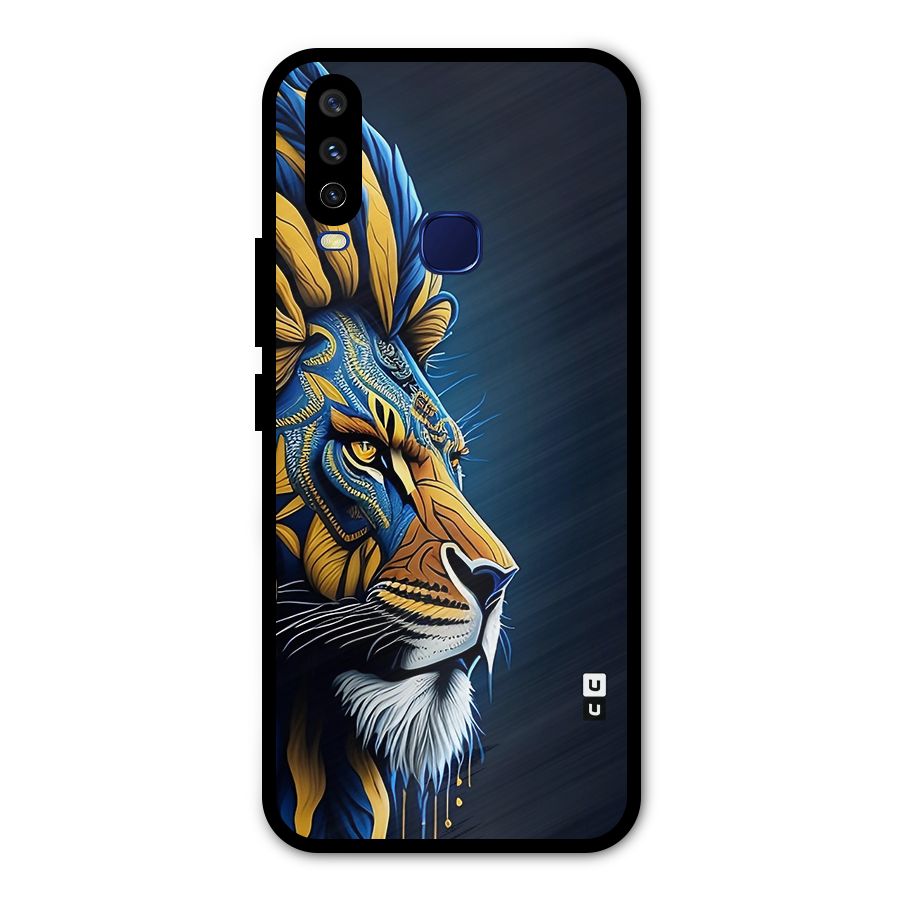 Premium Lion Abstract Side Art Metal Back Case for Vivo Y15