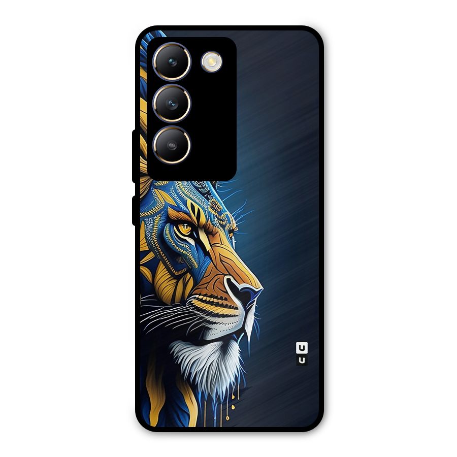 Premium Lion Abstract Side Art Metal Back Case for Vivo Y200e