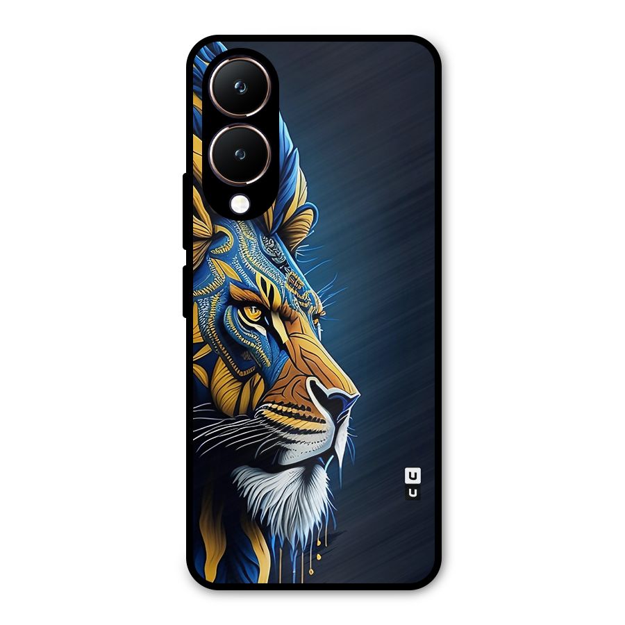 Premium Lion Abstract Side Art Metal Back Case for Vivo Y28