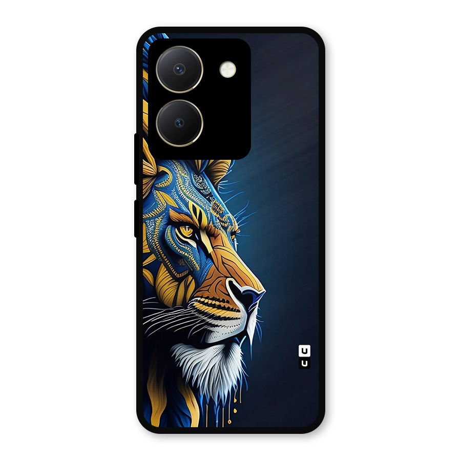 Premium Lion Abstract Side Art Metal Back Case for Vivo Y36