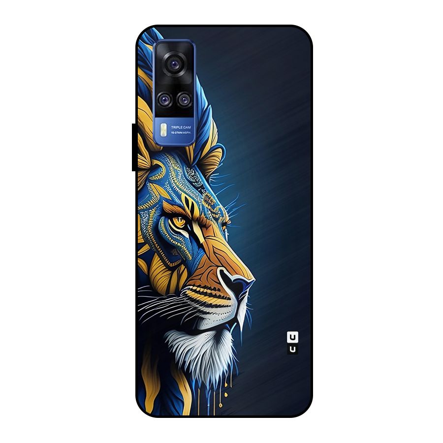 Premium Lion Abstract Side Art Metal Back Case for Vivo Y51