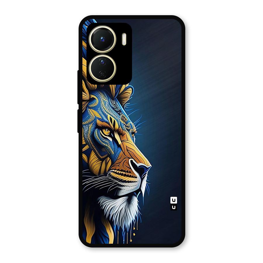 Premium Lion Abstract Side Art Metal Back Case for Vivo Y56