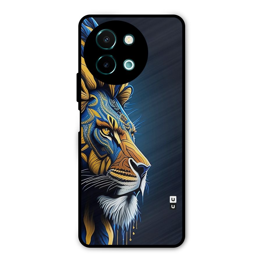 Premium Lion Abstract Side Art Metal Back Case for Vivo Y58